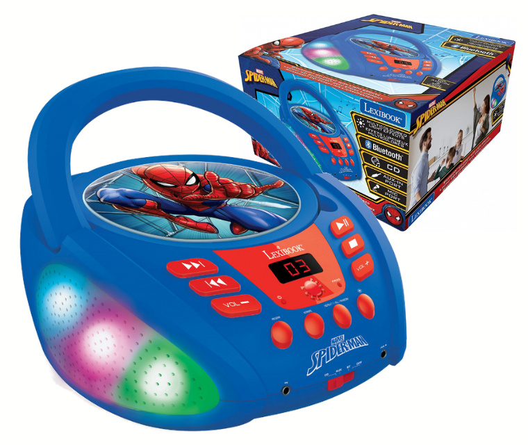 CD přehrávač Spiderman Boombox Bluetooth Aux