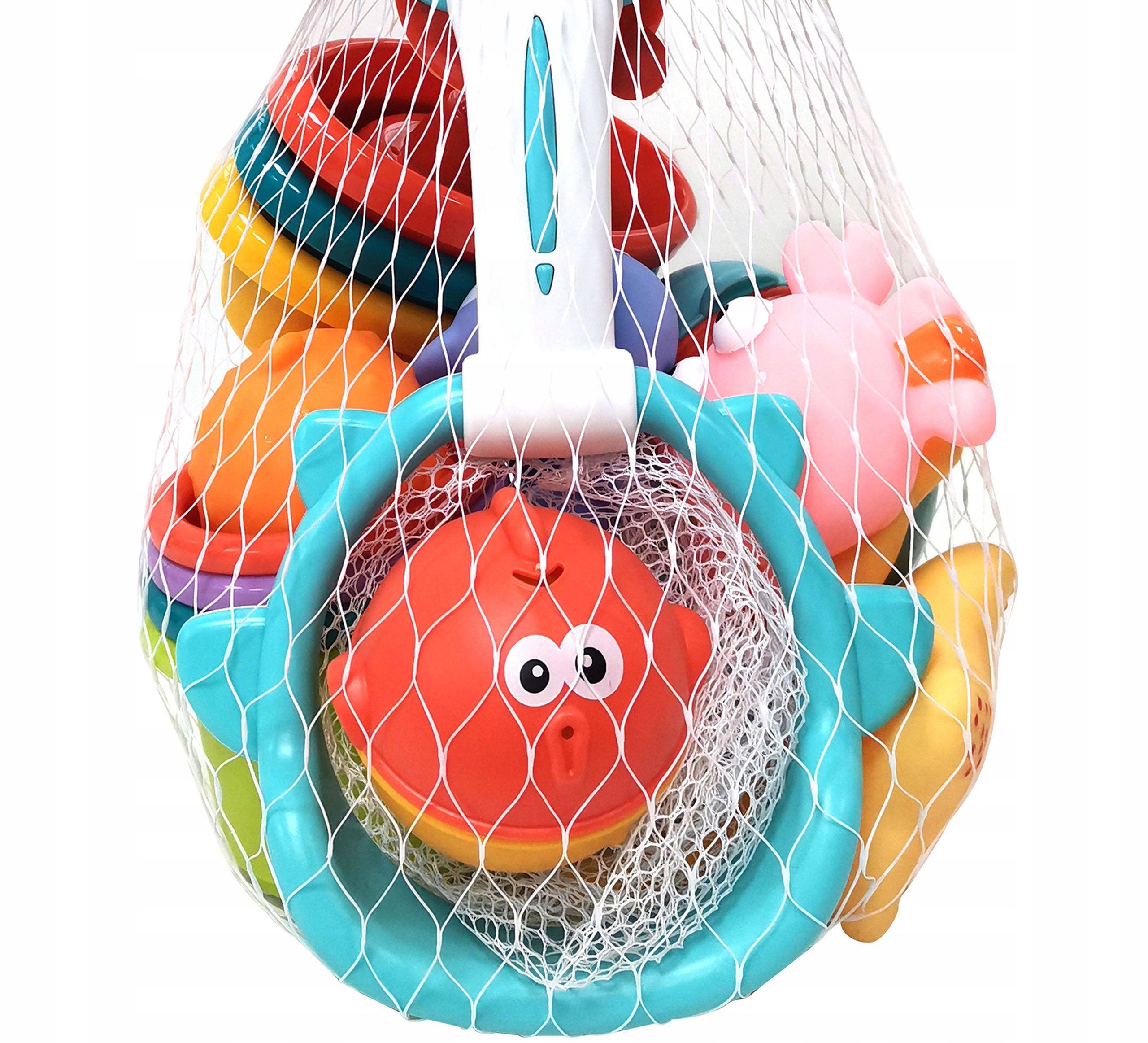 ZESTAW DO KĄPIELI PIASKU GRA ŁOWIENIE RYBEK STATEK KUBKI ZWIERZĘTA WOOPIE Wiek dziecka 12 m +