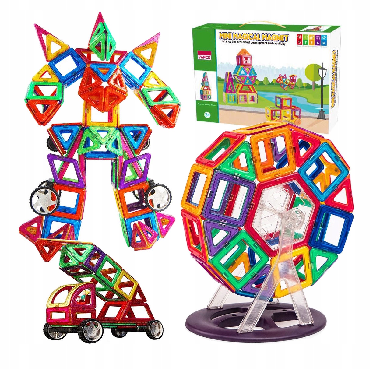 

Klocki Magnetyczne Panele Neodymowe 76 El Zestaw