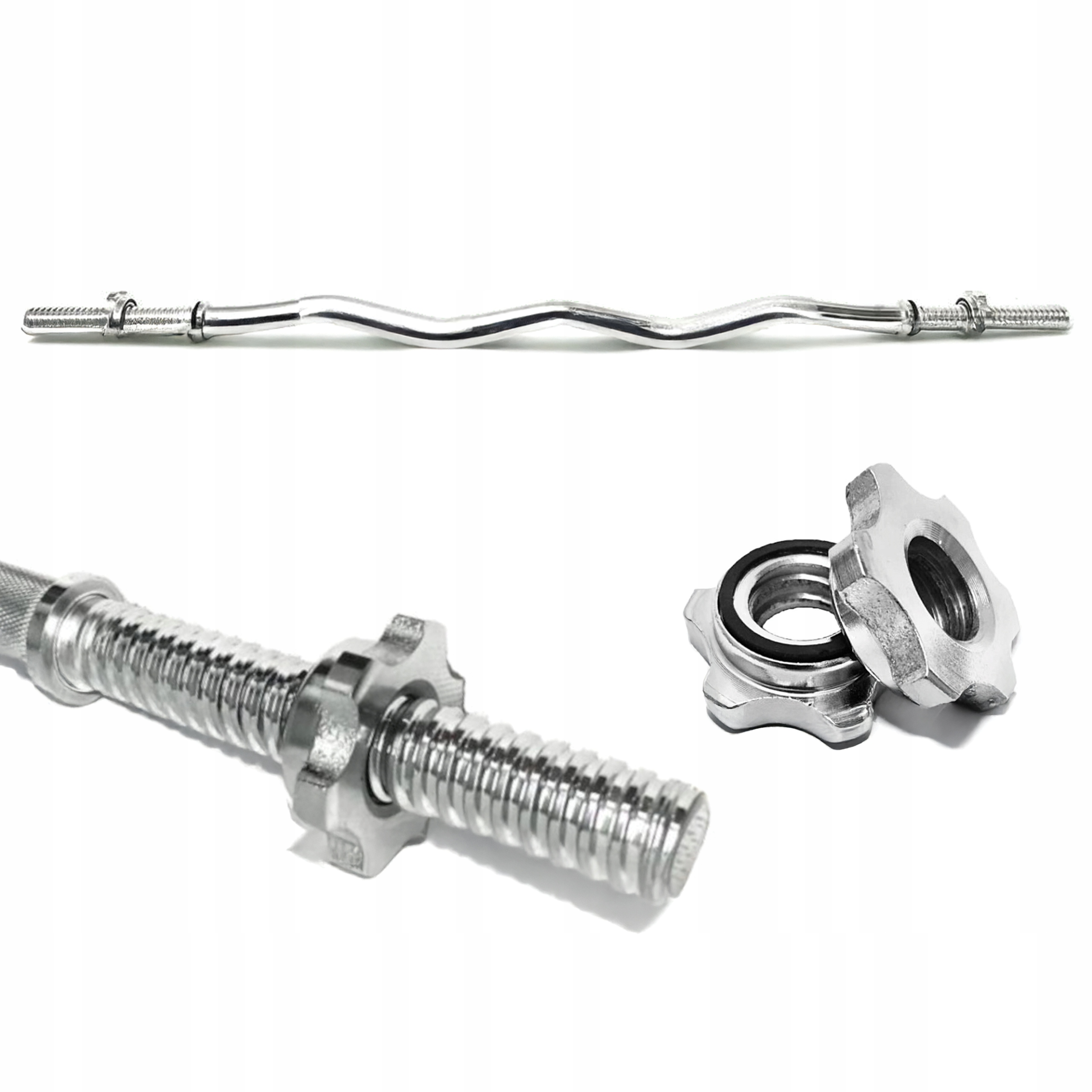 Gryf lekko łamany sztanga 120cm 30mm stalowy pełny