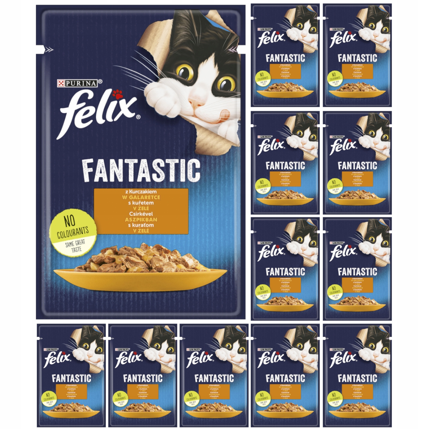Krmivo mokré pro kočky Purina Felix Fantastic s kuřecím masem v želé 26x85 g