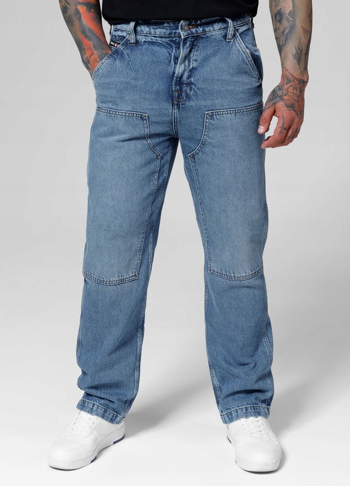 Pánské džínové kalhoty Pitbull Carpenter Modrá Jeans Loose Tappered