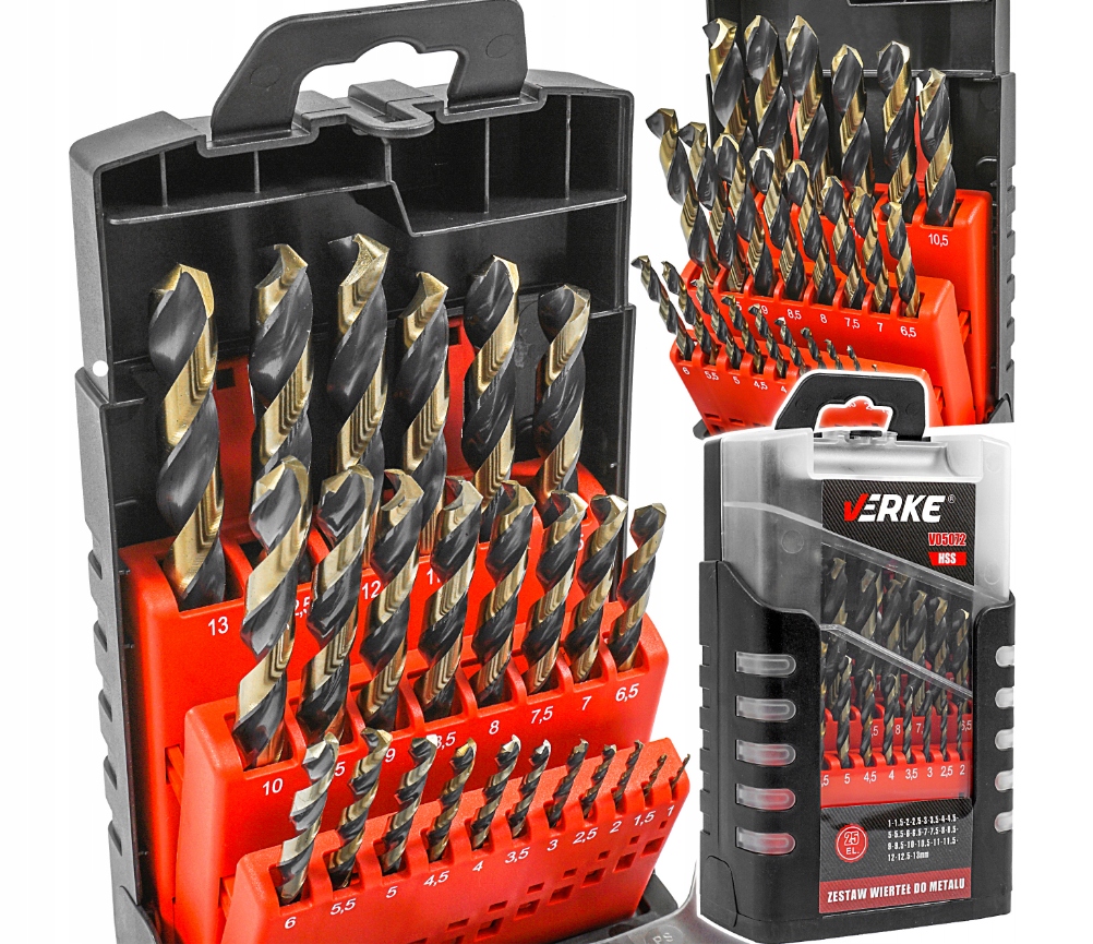 Wiertła Do Metalu Stali Zestaw Wierteł 1-13mm 25szt Hss Mocne Solidne Ostre