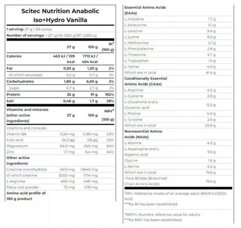 SCITEC Anabolic ISO + Hydro 2350g Białko Kreatyna ZMB6 Maca Białko — 5