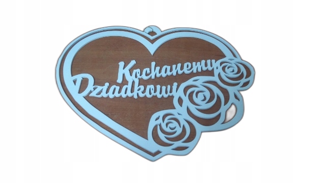 serce drewniane zawieszka DZIADEK 10cm — 3