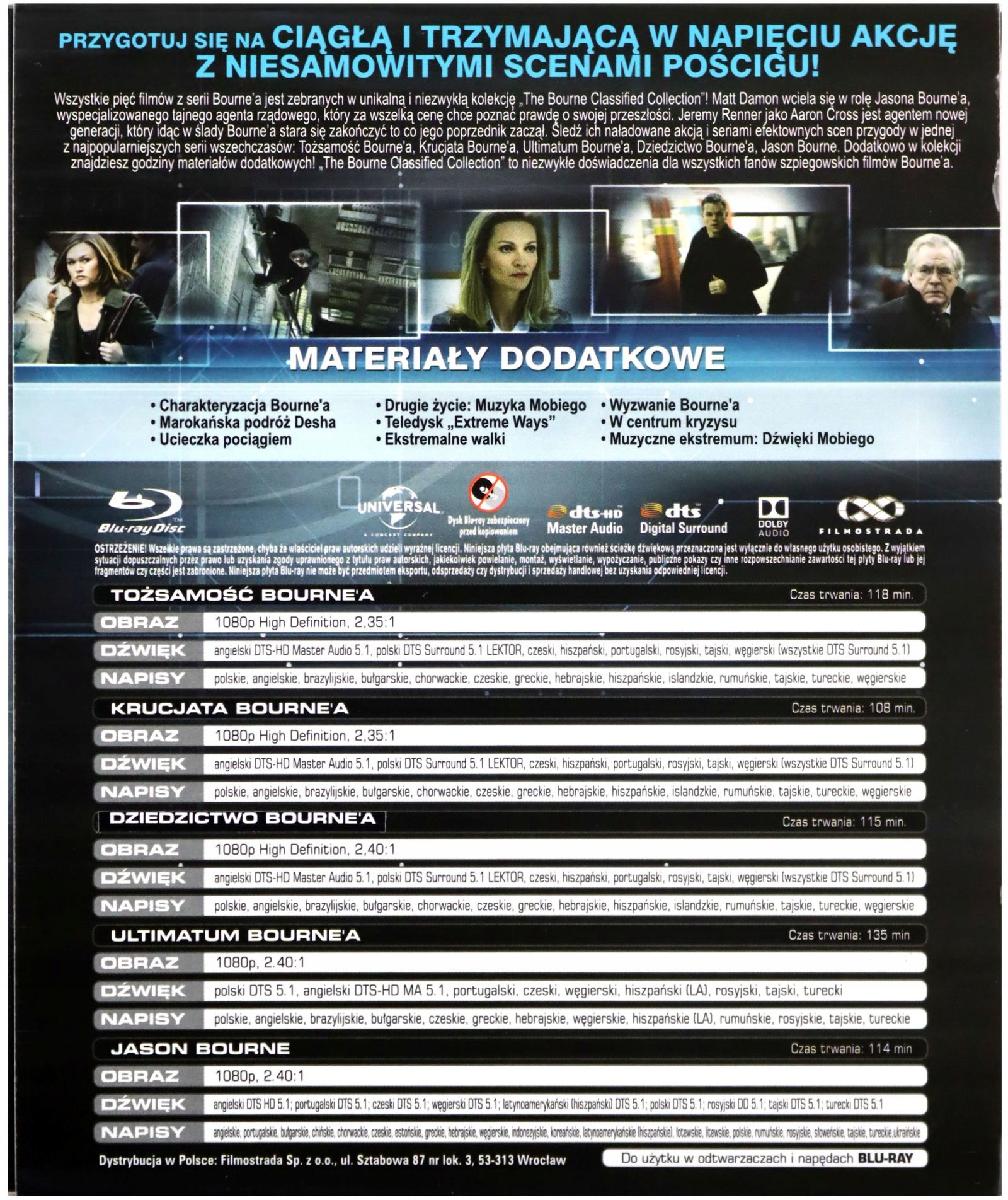 BOURNE CLASIFIED COLLECTION (6XBLU-RAY) Stan opakowania oryginalne