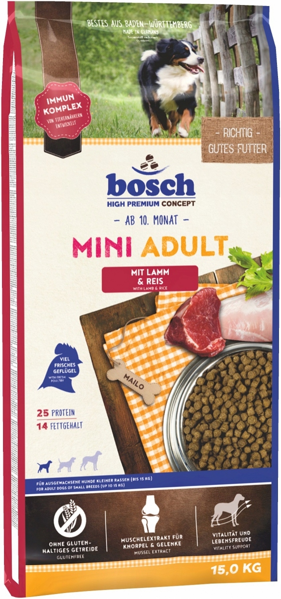 

Bosch Mini Adult Lamb Rice 15kg
