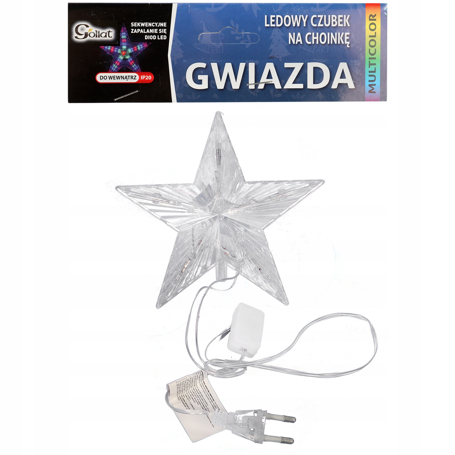 Gwiazda LED na czubek choinki multikolor 16cm Kod producenta SYDA-0421114