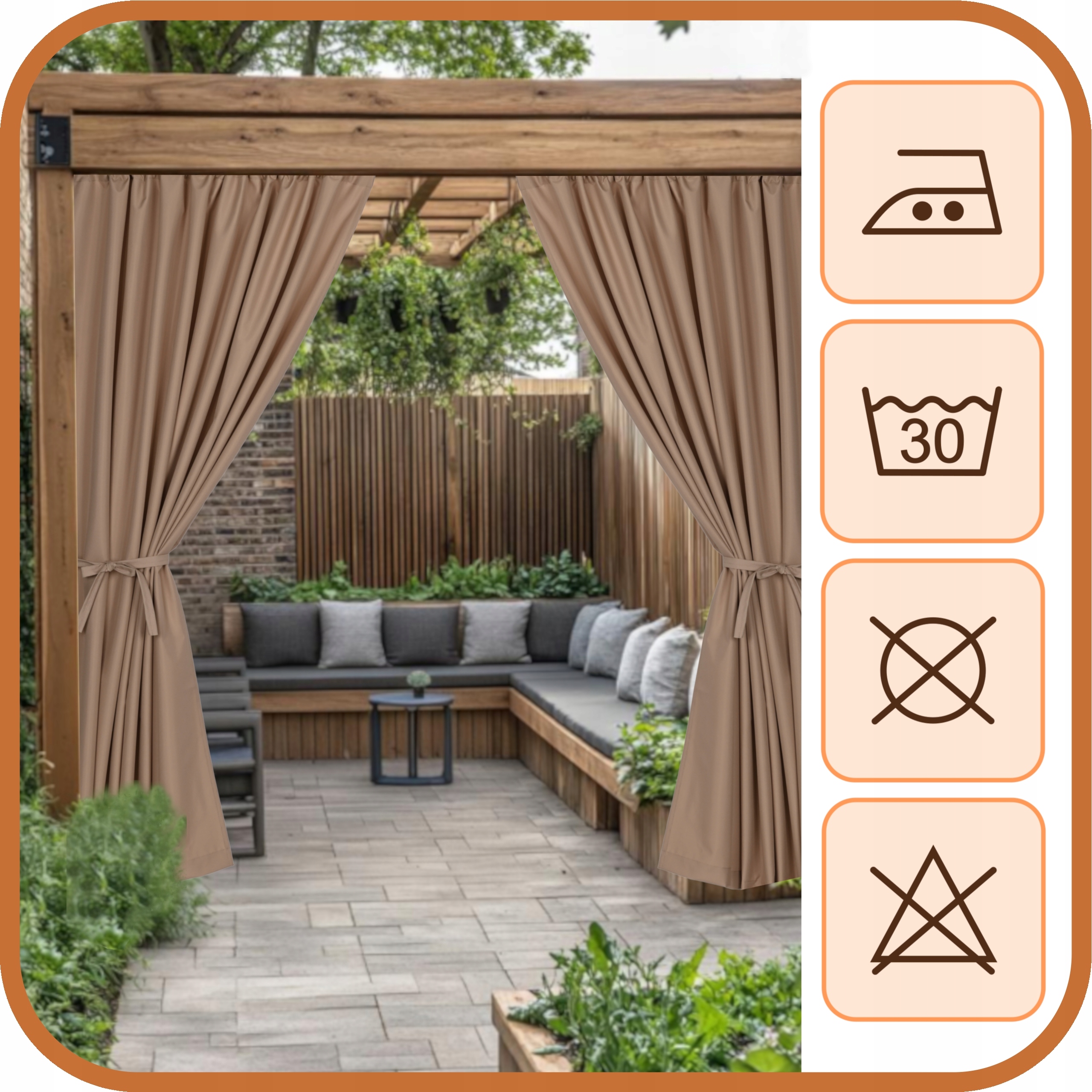 ZASŁONA TARASOWA OGRODOWA ZASŁONY TARASOWE OGRODOWE T 155x230 beżowa Typ inny