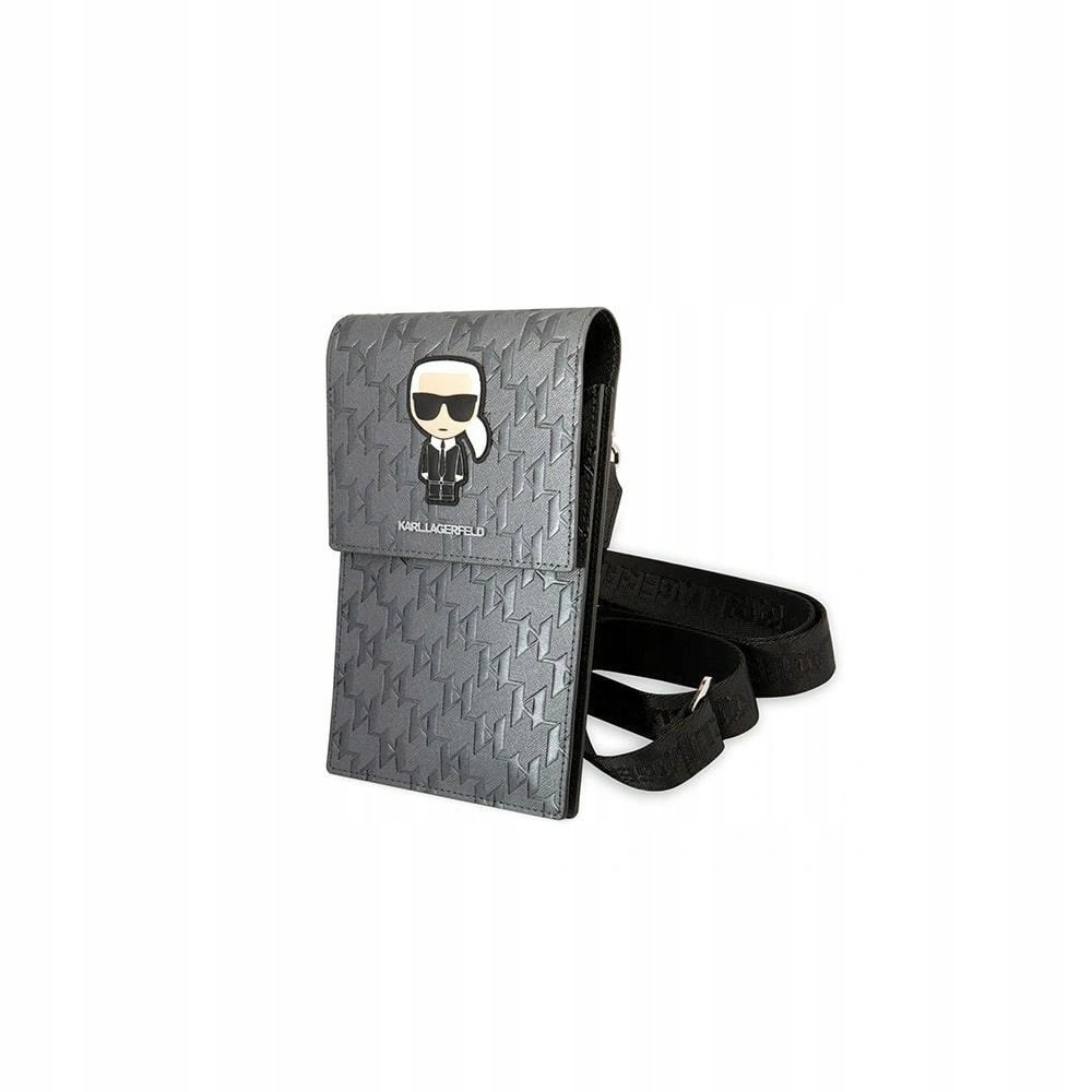 Kabelka Karl Lagerfeld Klwbsamipg Stříbrná Ikonik Monogram Patch