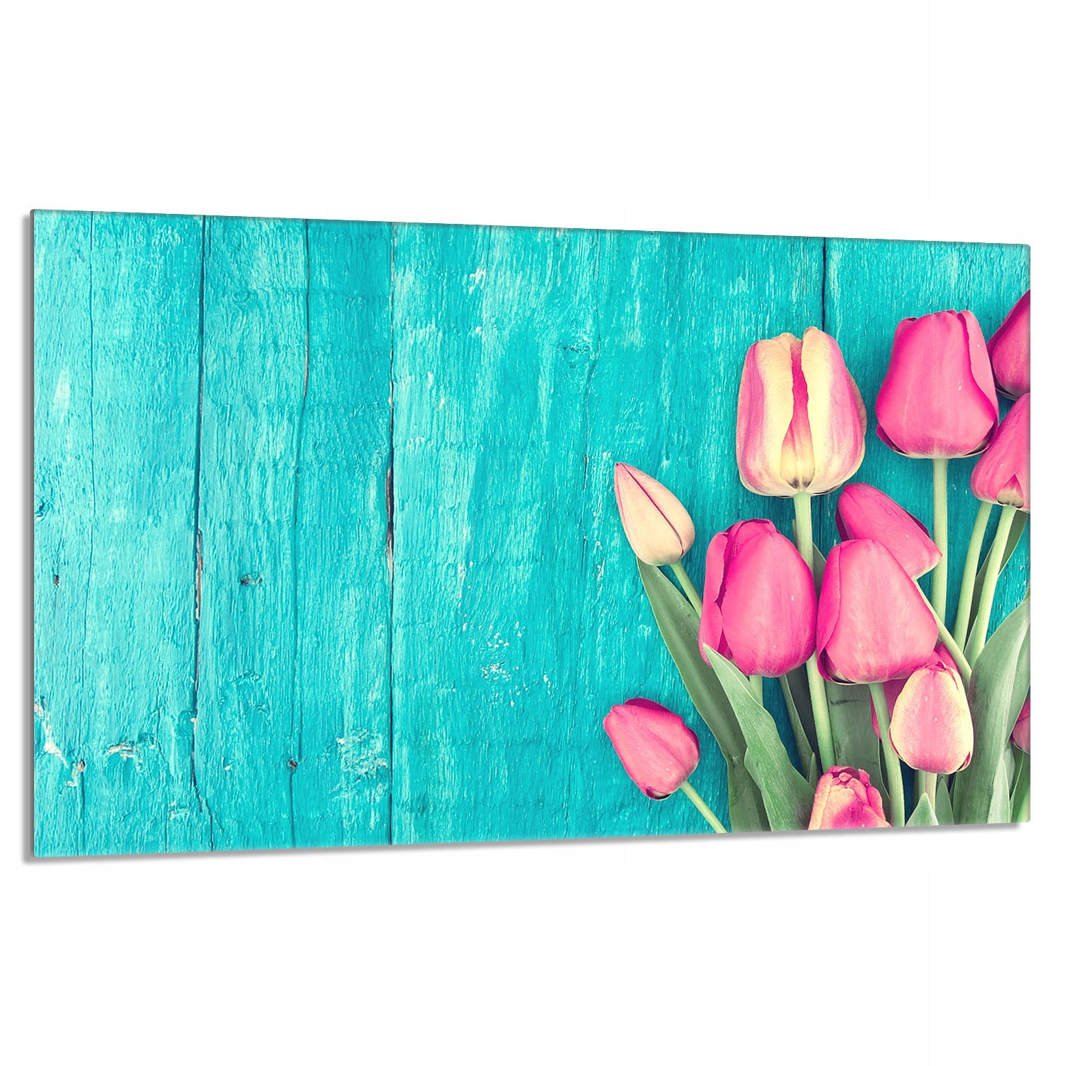 Skleněná ochranná deska na sporák 80x52 Tulipány Do Kuchyně