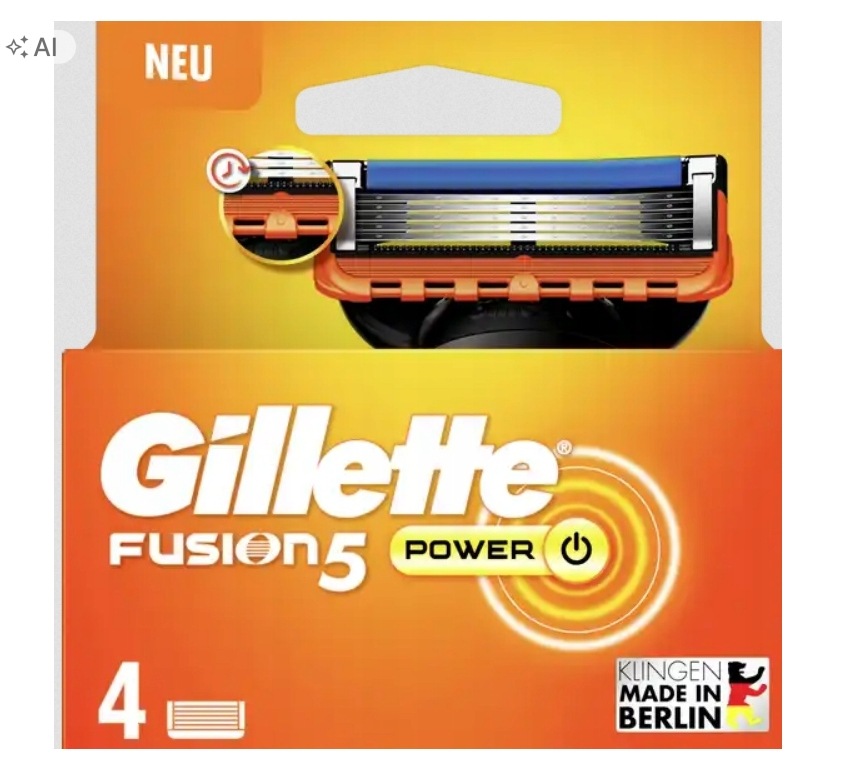Náhradní hlavice do holicích strojků Gillette Fusion5 Proglide Power, 4 ks