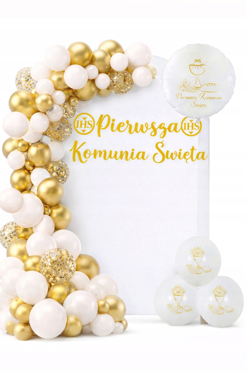 Rošt První Svaté Přijímání 3v1 Balónky Komplet Set Stěna 2x1 m