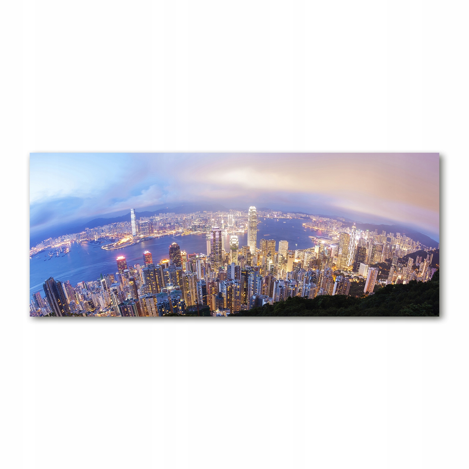 

Foto obraz szkło akryl Hongkong panorama 125x50 cm