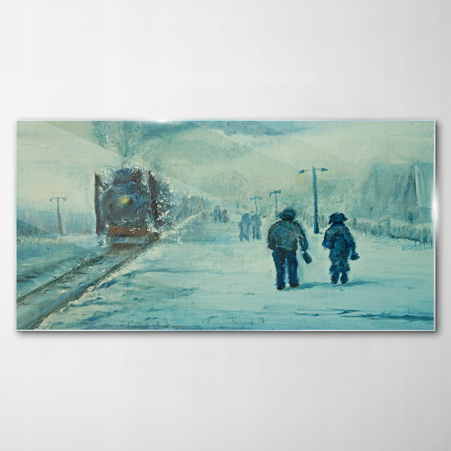 

Hartowany Obraz Szklany Pociąg Zima Stacja 140x70