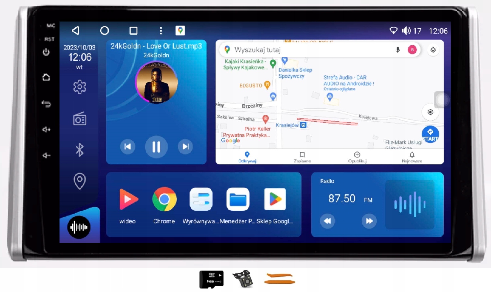 Rádio Android Nawgácia Qled Carplay Lte Gps Dsp 256GB Toyota RAV4 5 18-20