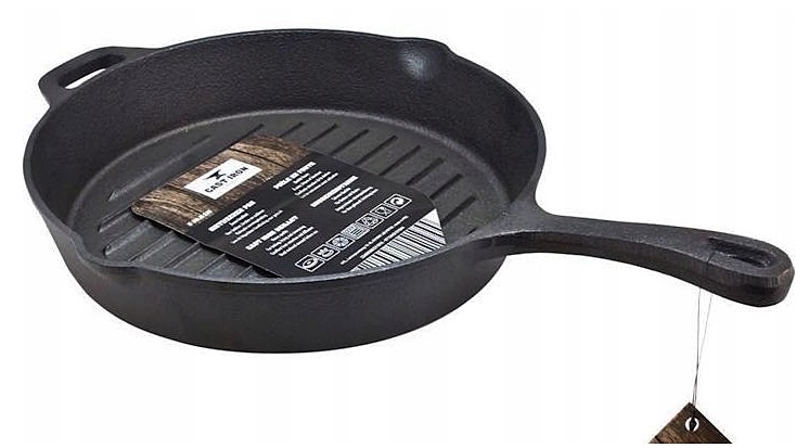 

Patelnia Żeliwna Grill Rondel ruszt do steków 26cm