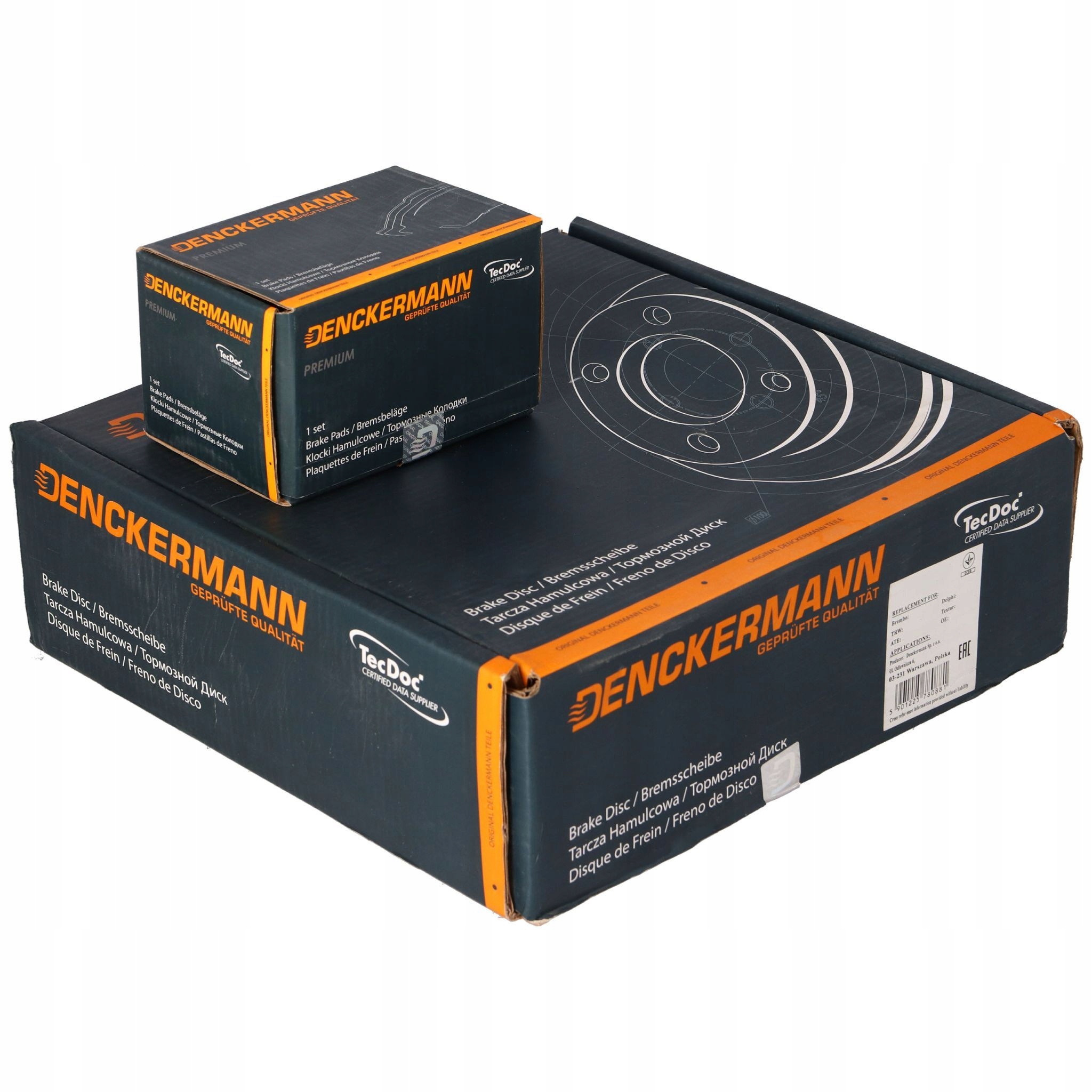 2× Denckermann B130330 тормозной диск + тормозные колодки (.GDB1503)