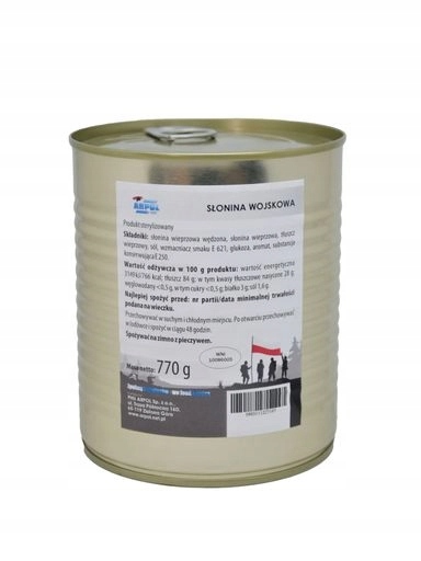 Levně 2x Slanina vojenská konzerva, plechovka 770 g