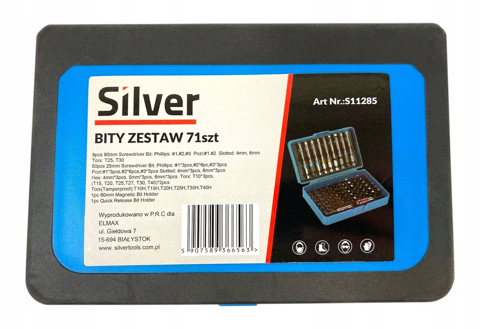 KOŃCÓWKI BITY DO WKRĘTARKI IMBUS TORX ZESTAW 71el. Kod producenta S11285