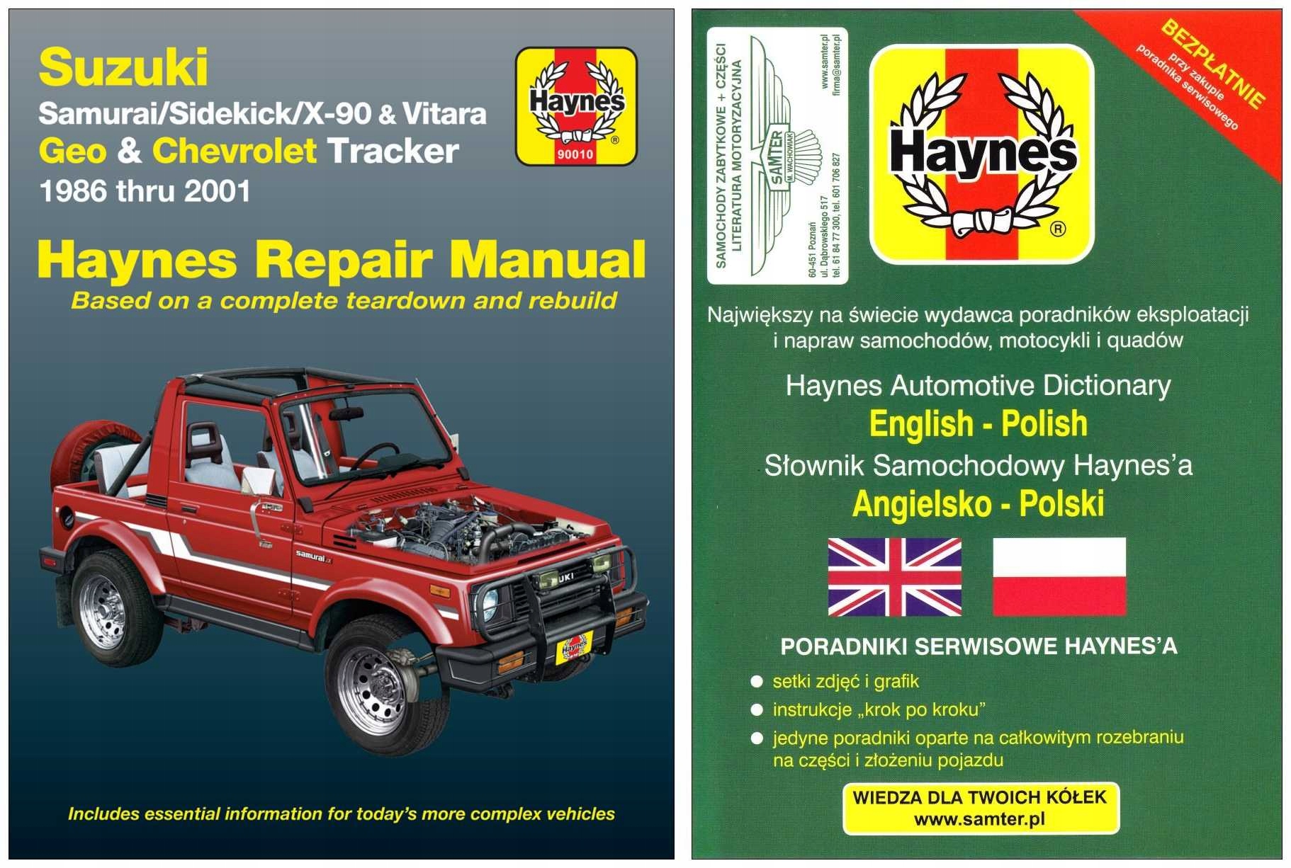 Suzuki Samurai Sidekick Sport X90 Vitara 1986-2001