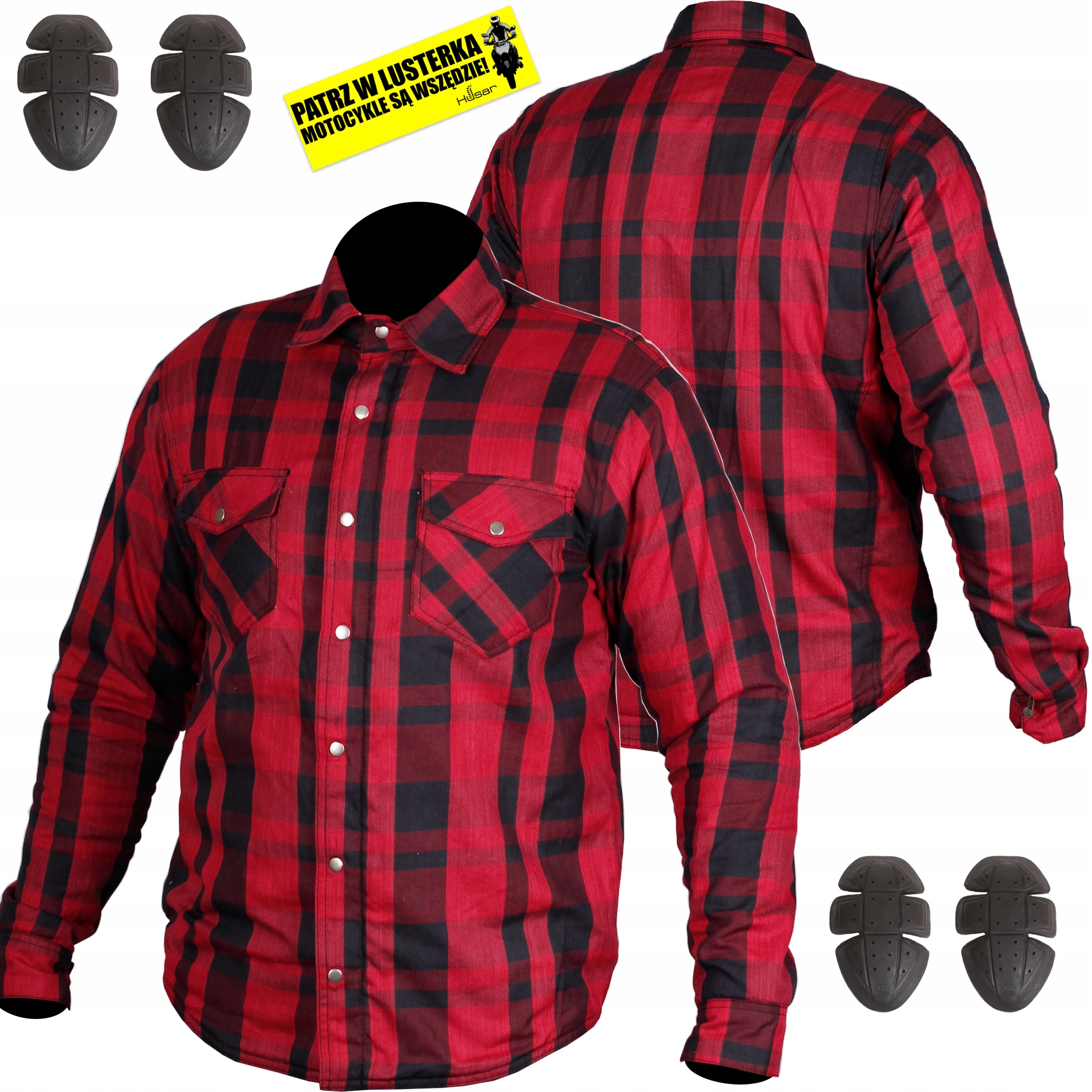 

Koszula Motocyklowa z Kevlarem czerwona red black