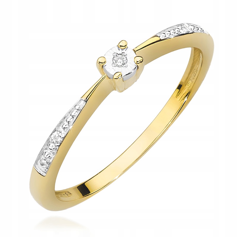 Krásný Zlatý Prstýnek p.585 s Brilianty 0,02 ct