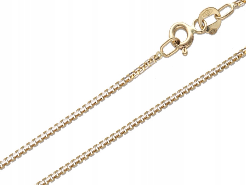 Zlatý řetízek 585 s kostkovou vazbou 55 cm křest 7,10 žluté zlato 14K dárek