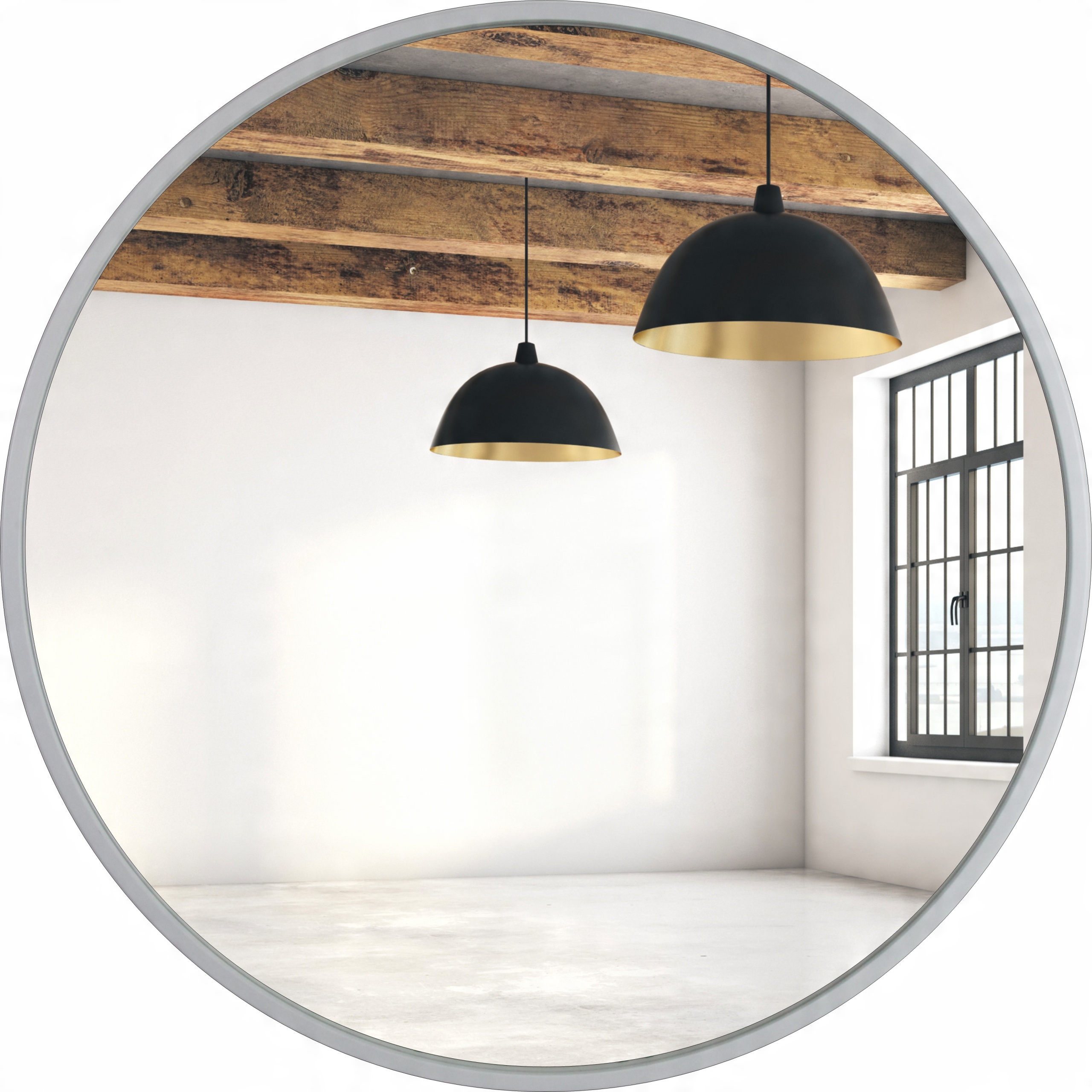 

Lustro Okrągłe Białe Loft 40 CM