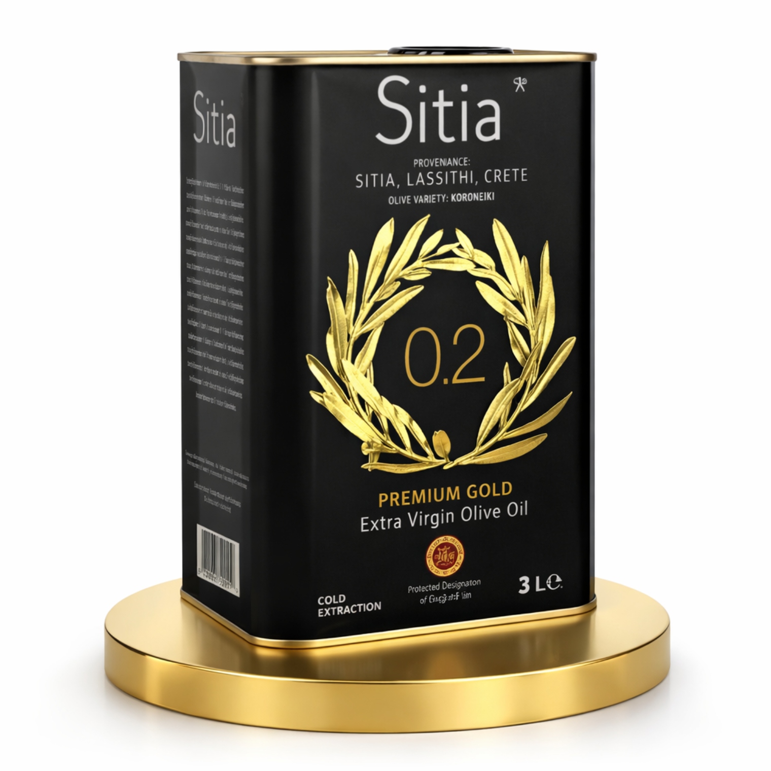 Grecka Oliwa z Oliwek Tłoczona na Zimno Sitia Gold 0,2% 3L Extra Virgin