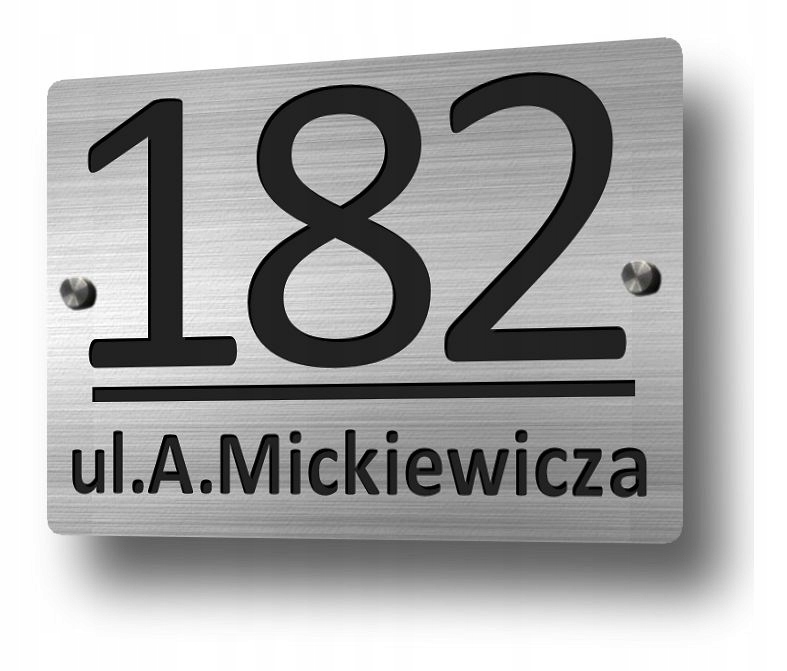 

Tabliczka adresowa Aluminium 3D Numer nr domu