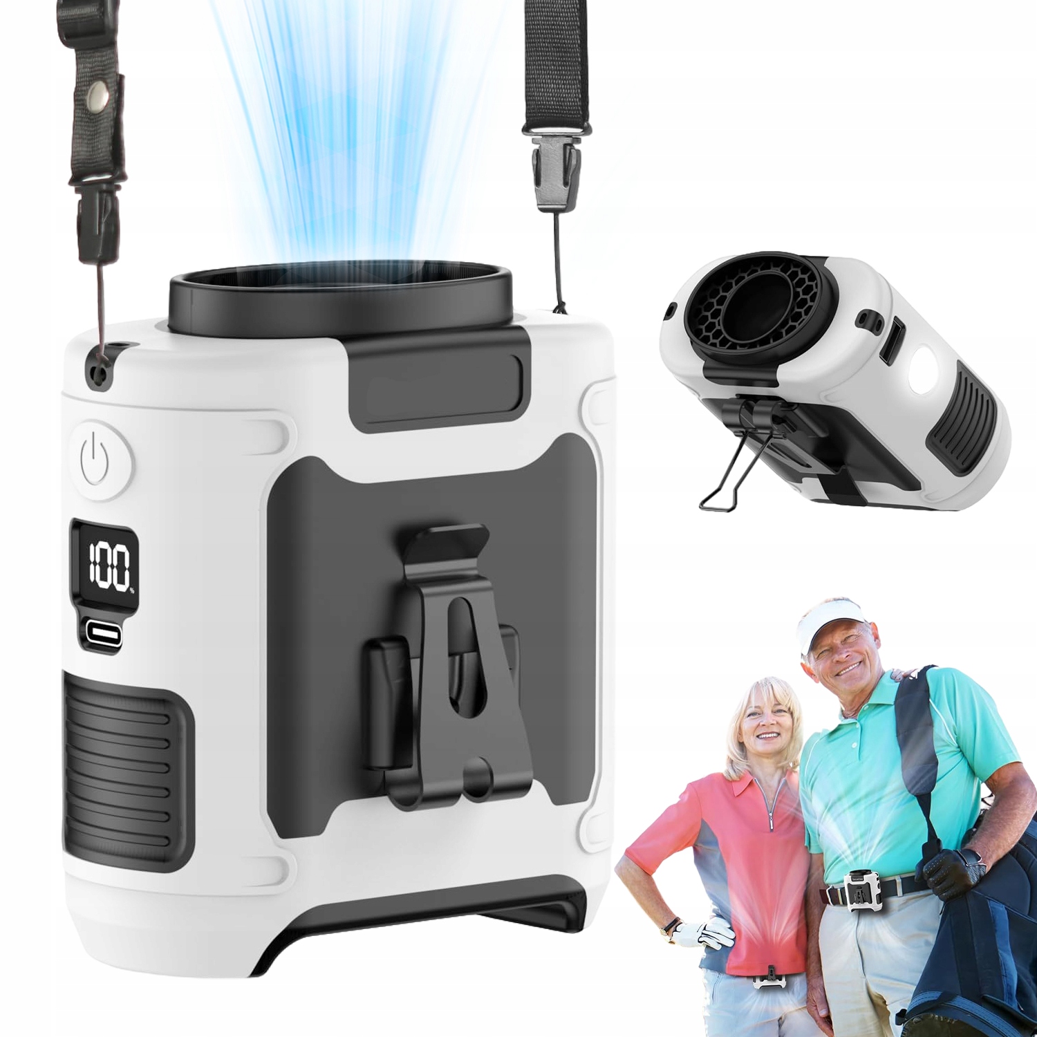 Přenosný Ventilátor 5 V 1 Led Omáčka 10000 Mah Pro Kempování V Autě