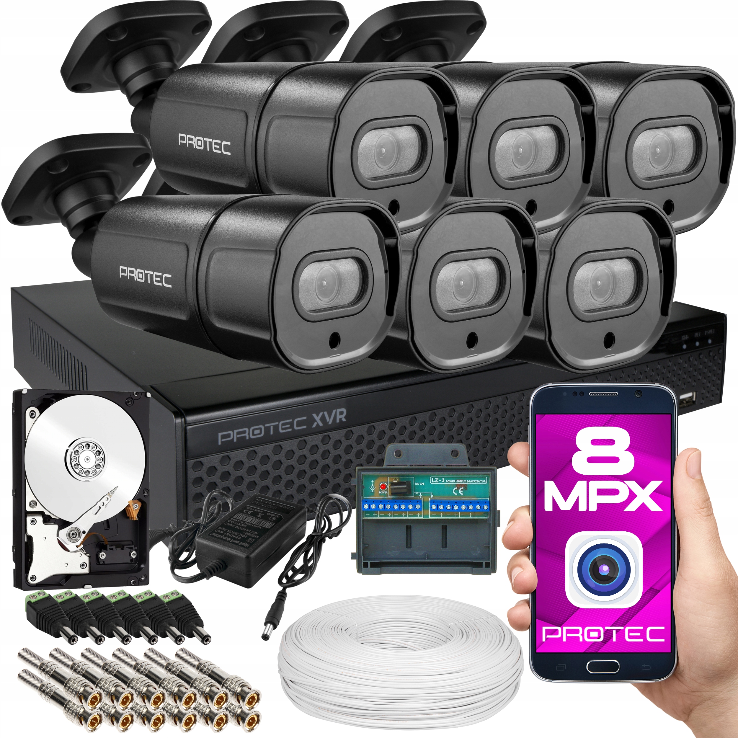 

Premium Zestaw Monitoringu 6 Kamer 4K 8MPX Czarne