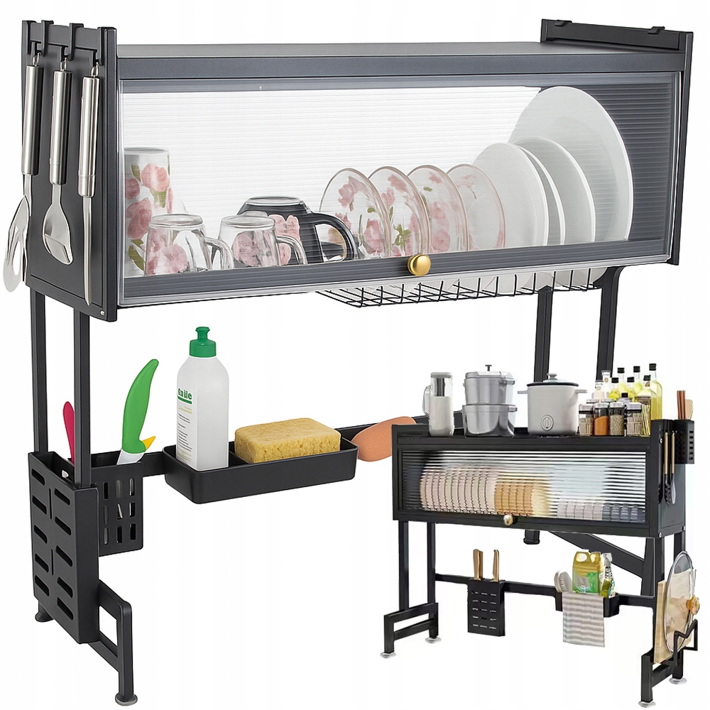 Levně Odkapávač Na Nádobí Talířů Na Příbory Velký Odkapávač Skříňka Organizér 65 cm