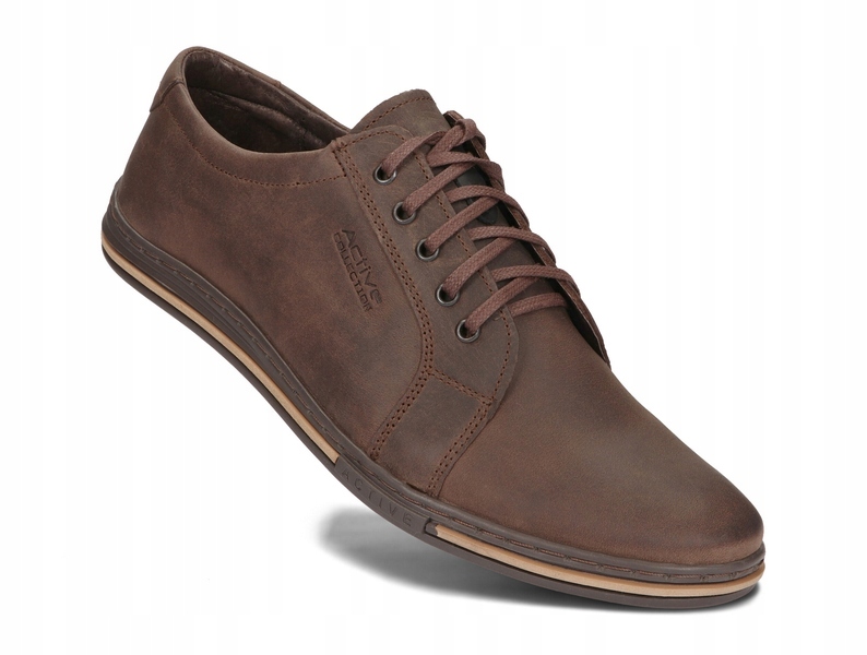 BUTY MĘSKIE SKÓRA CASUAL POLBUT 320/CBR BRĄZOWY 38 Marka Polbut