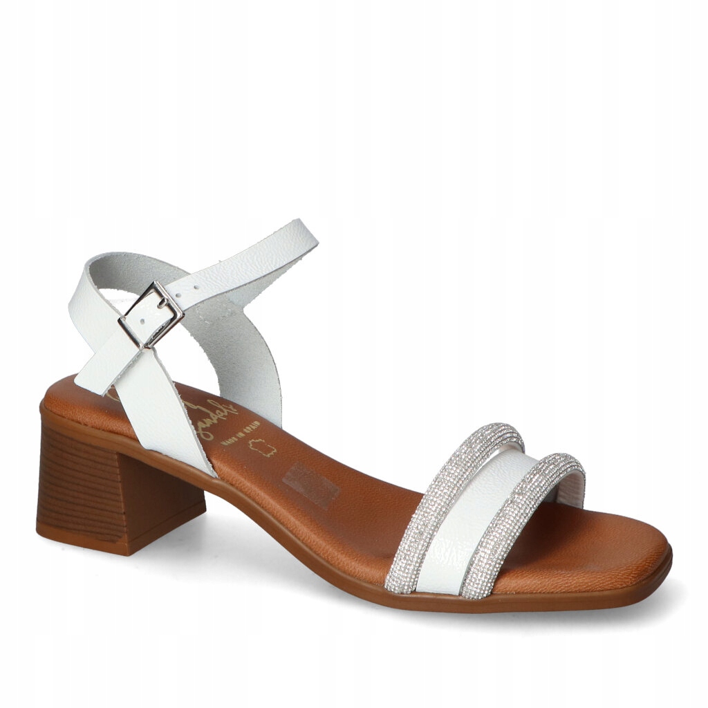 Dámské sandály na podpatku Oh my Sandals Bílé kožené 37