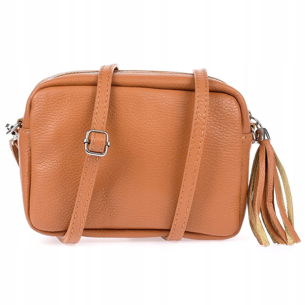 Dámská kožená kabelka přes rameno se střapcem