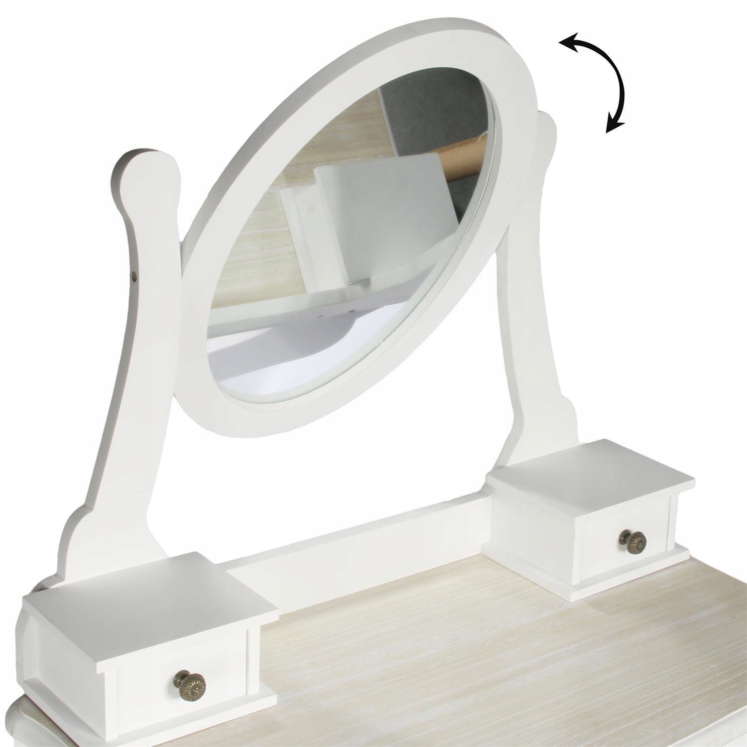 BIAŁA Toaletka biurko Z LUSTREM Victoria Ghost Wykończenie matowe