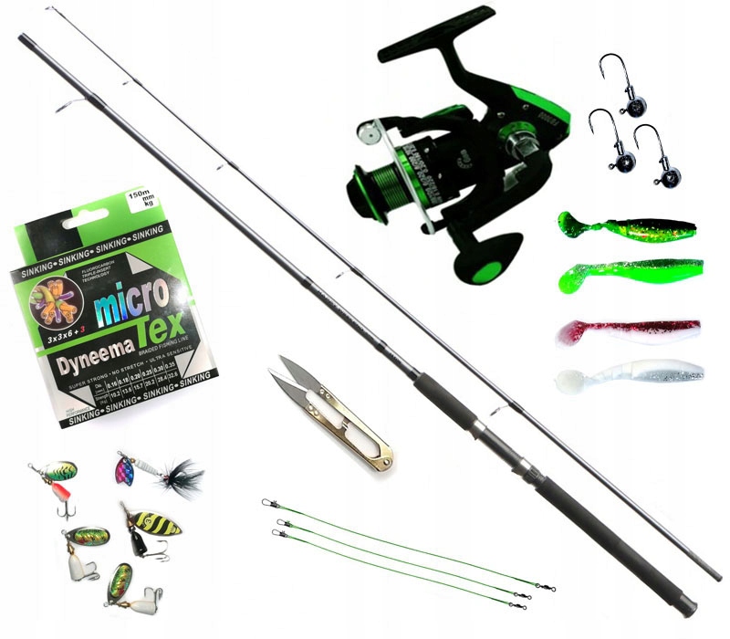 Rybářský Set Spinning Jaxon Hwsp 240 Naviják Štika Akcesoria