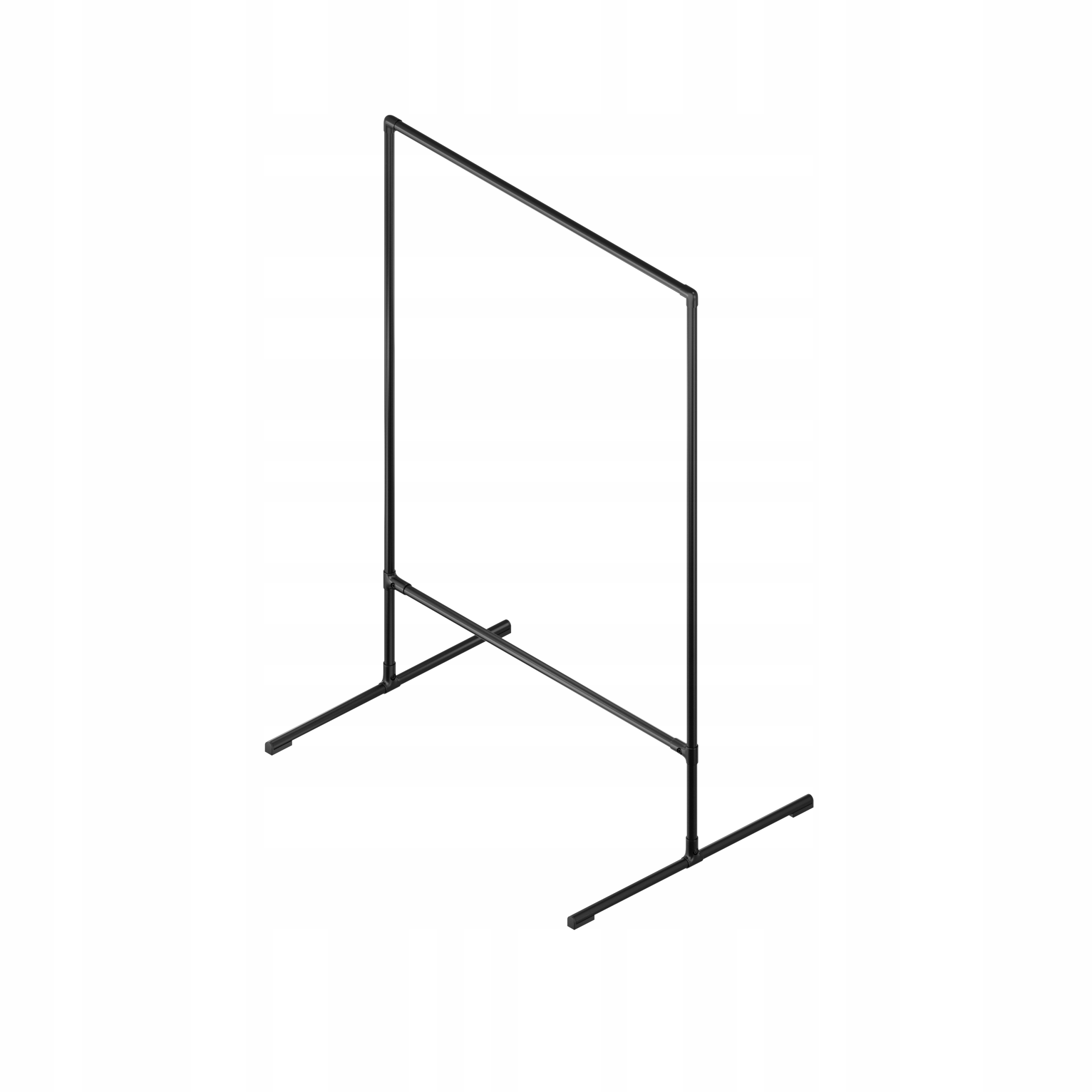 Stojanový Věšák Na Oblečení Kovový Stojan Černý Mat 1x1,5 m Fonger