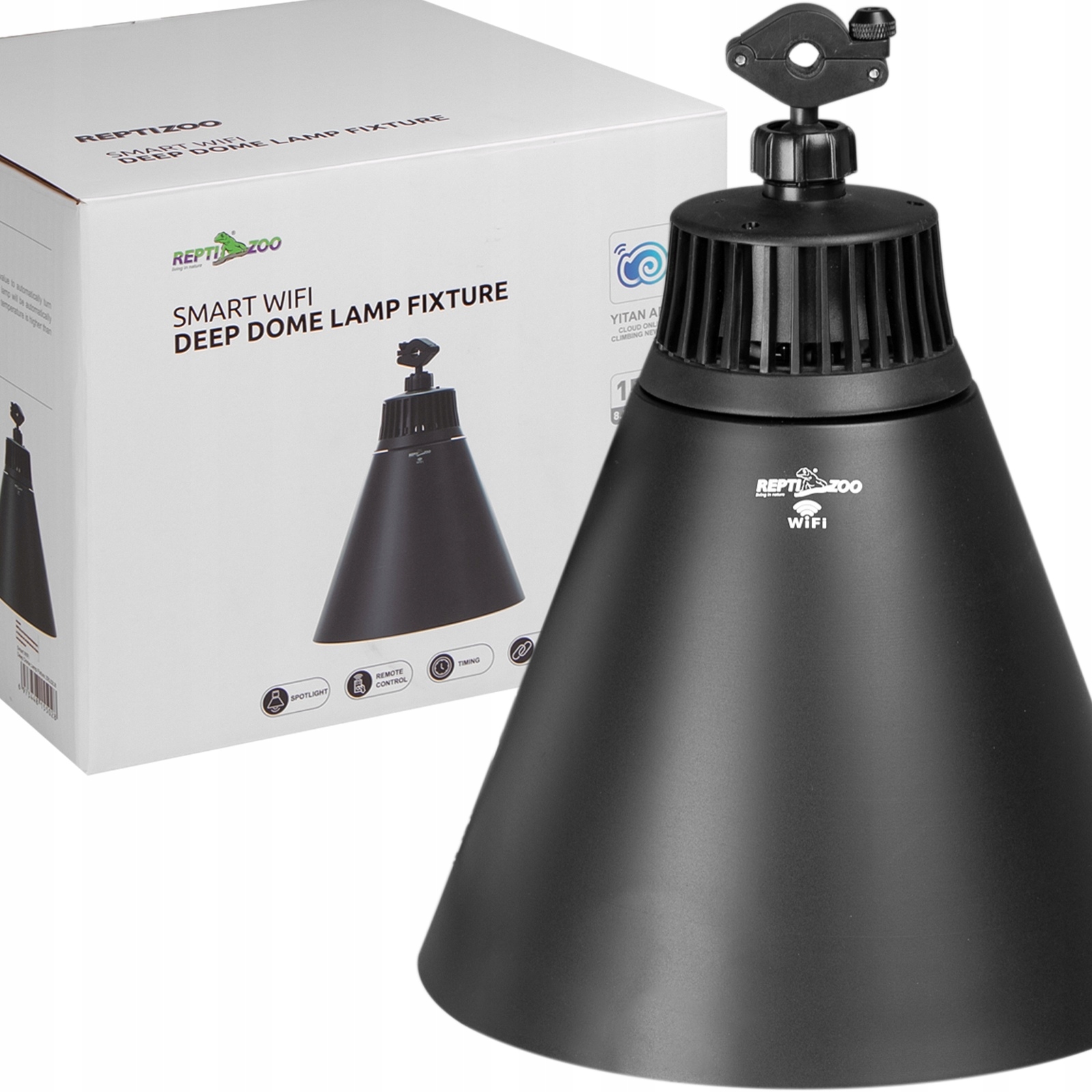 Levně Svítidlo Na Topné Žárovky A Uvb Terárium Stínidlo Lampa Ovládaná Aplikací