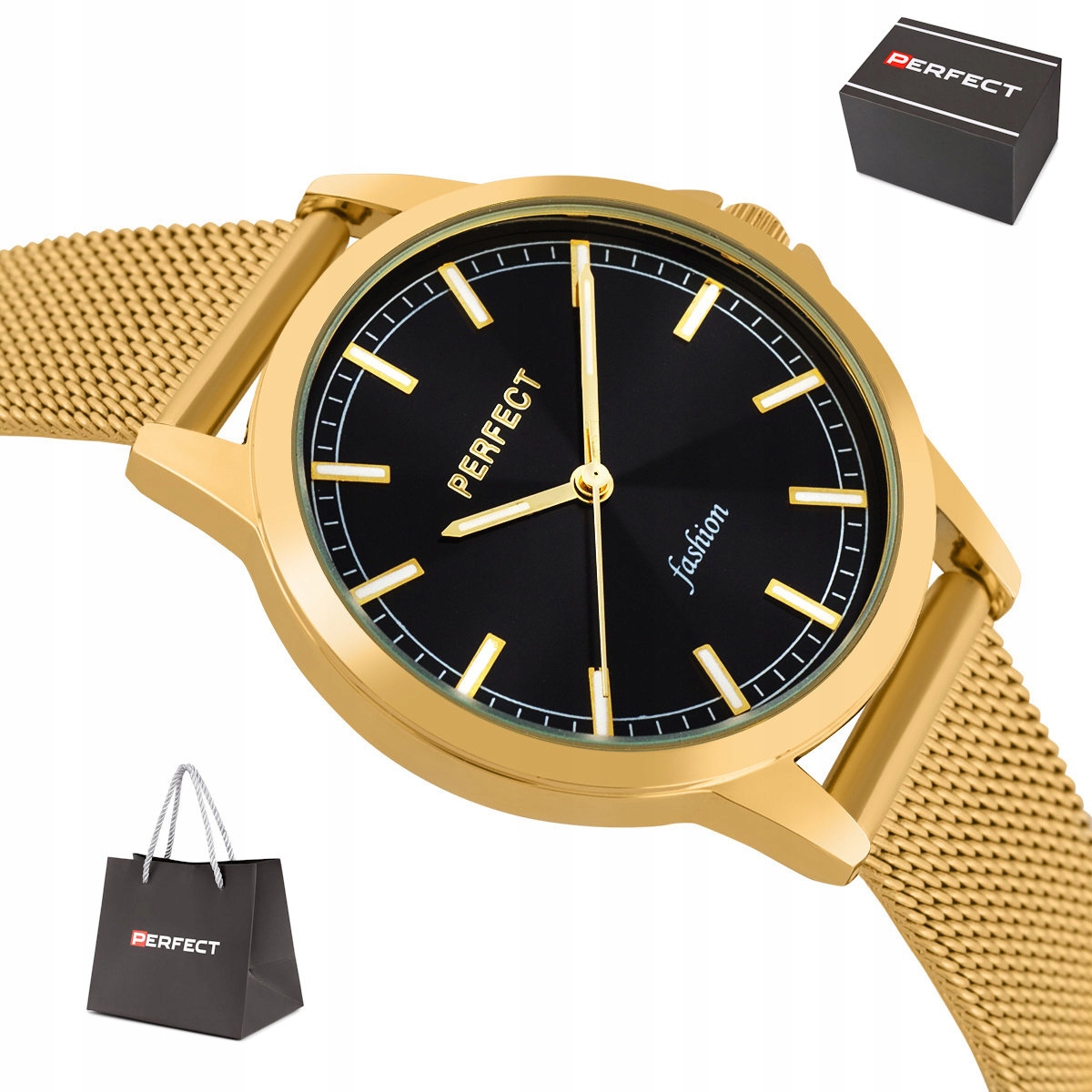 Dámské Klasické Zlaté Čitelné Hodinky Perfect Fashion F366-09 35 mm