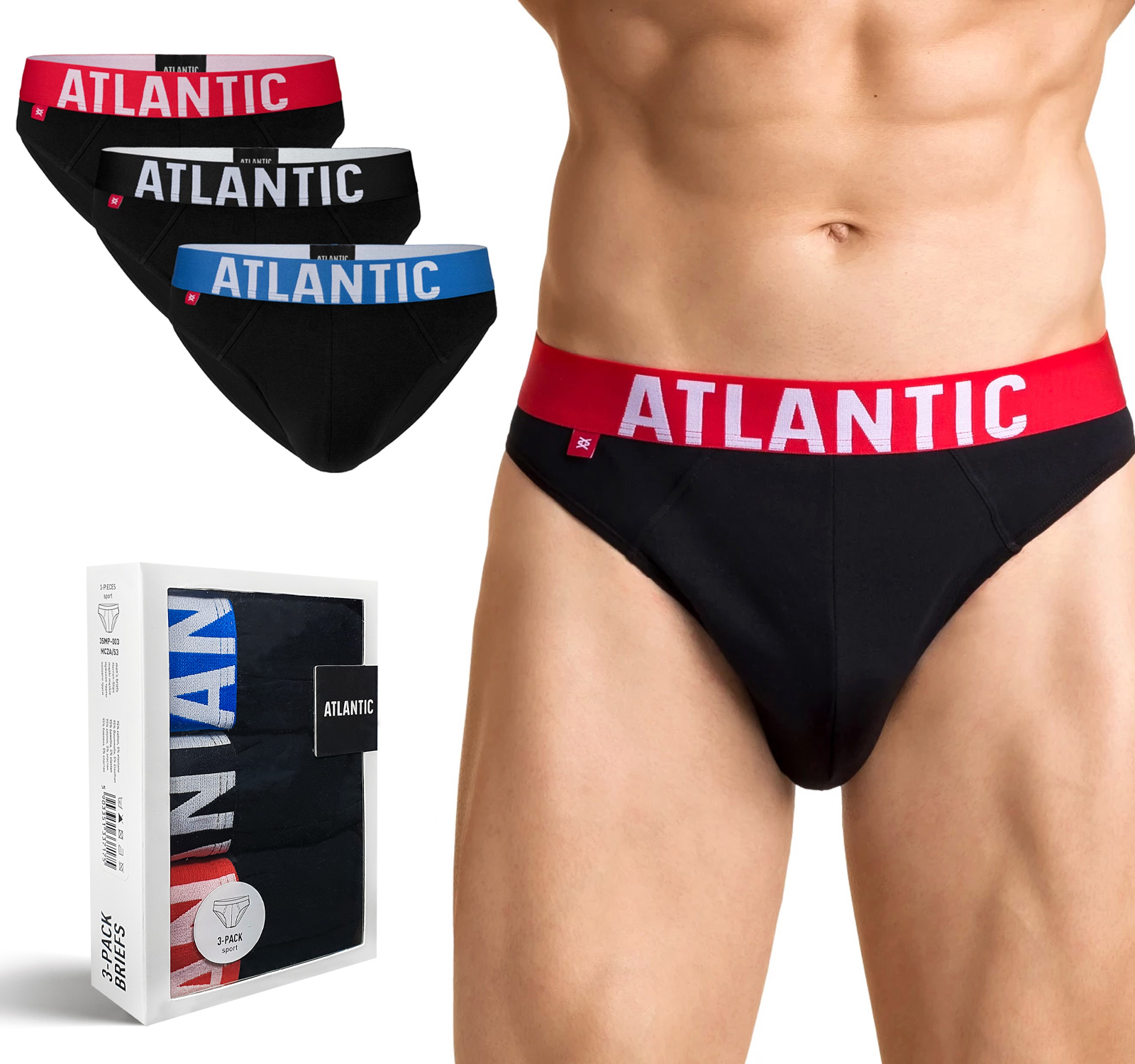 

Atlantic 3SMP-003-CZ slipy męskie 3 Pary - M