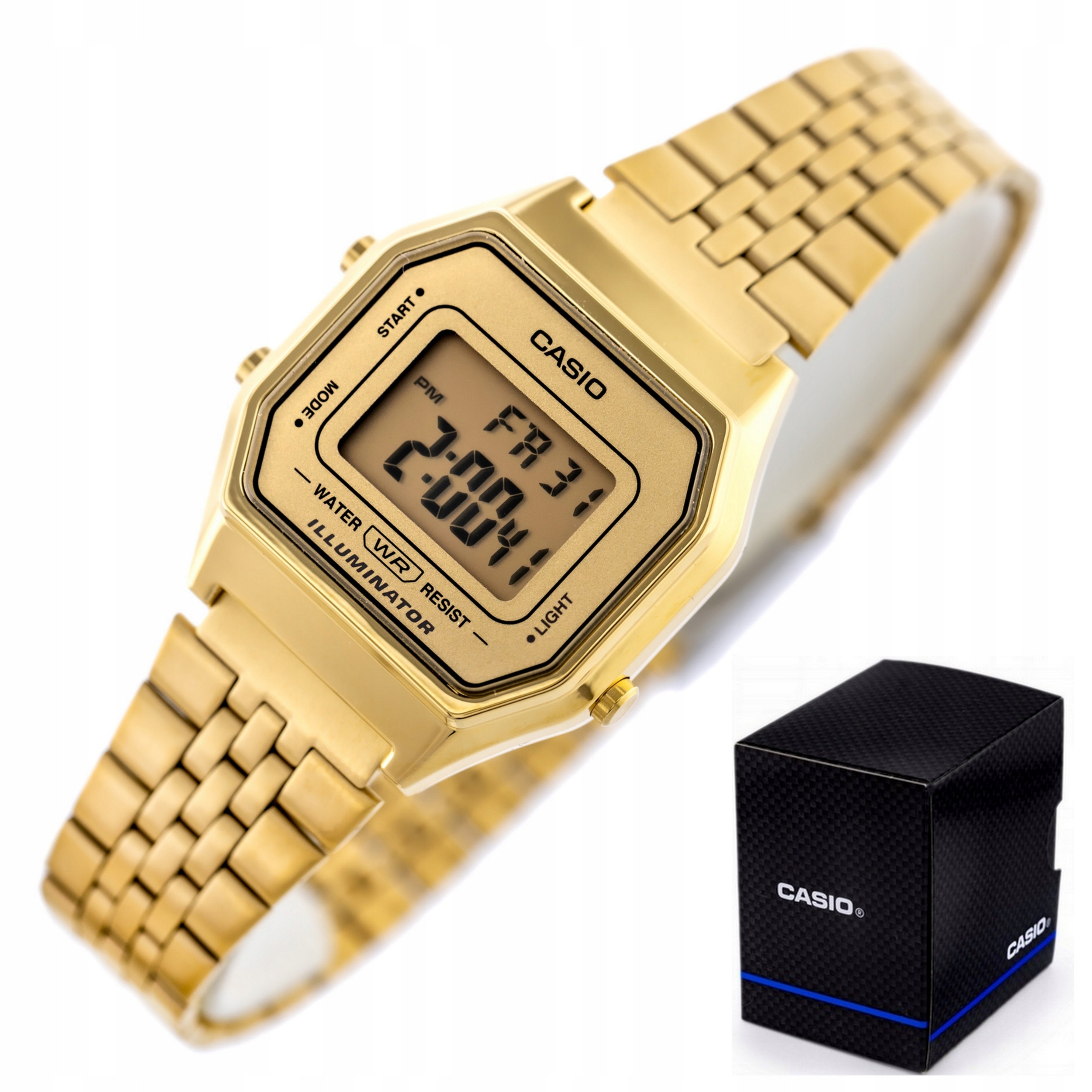 Dámské Hodinky Casio LA680W zlaté stopky datumovka budík Box Gravírování