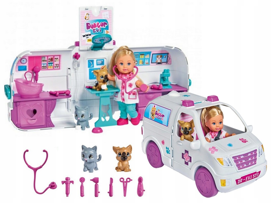 

Lalka Evi Doktor Weterynarz Ambulans Karetka 2W1