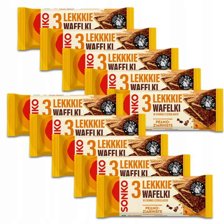 Sonko Light celozrnné oplatky v hořké čokoládě 36g x 11 kusů