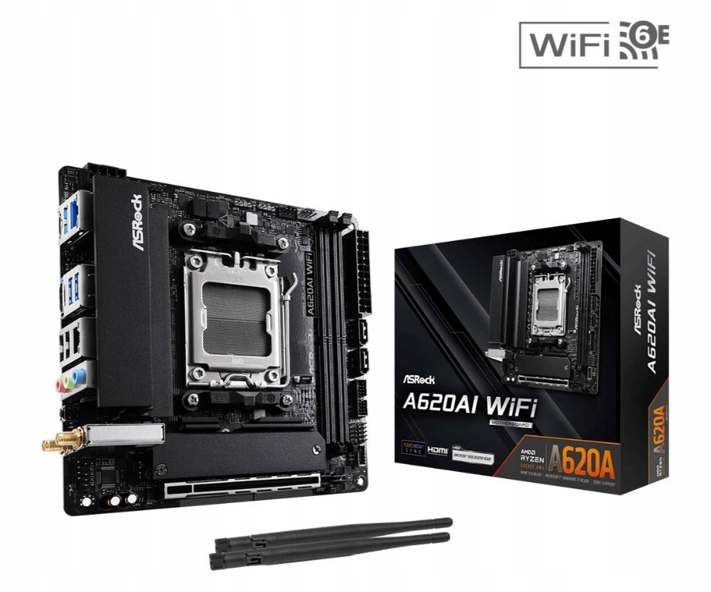 ASRock Mb Sc AM5 A620AI Wifi Amd A620A, 2xDDR5, 1xHDMI, Wifi A620AI Wifi