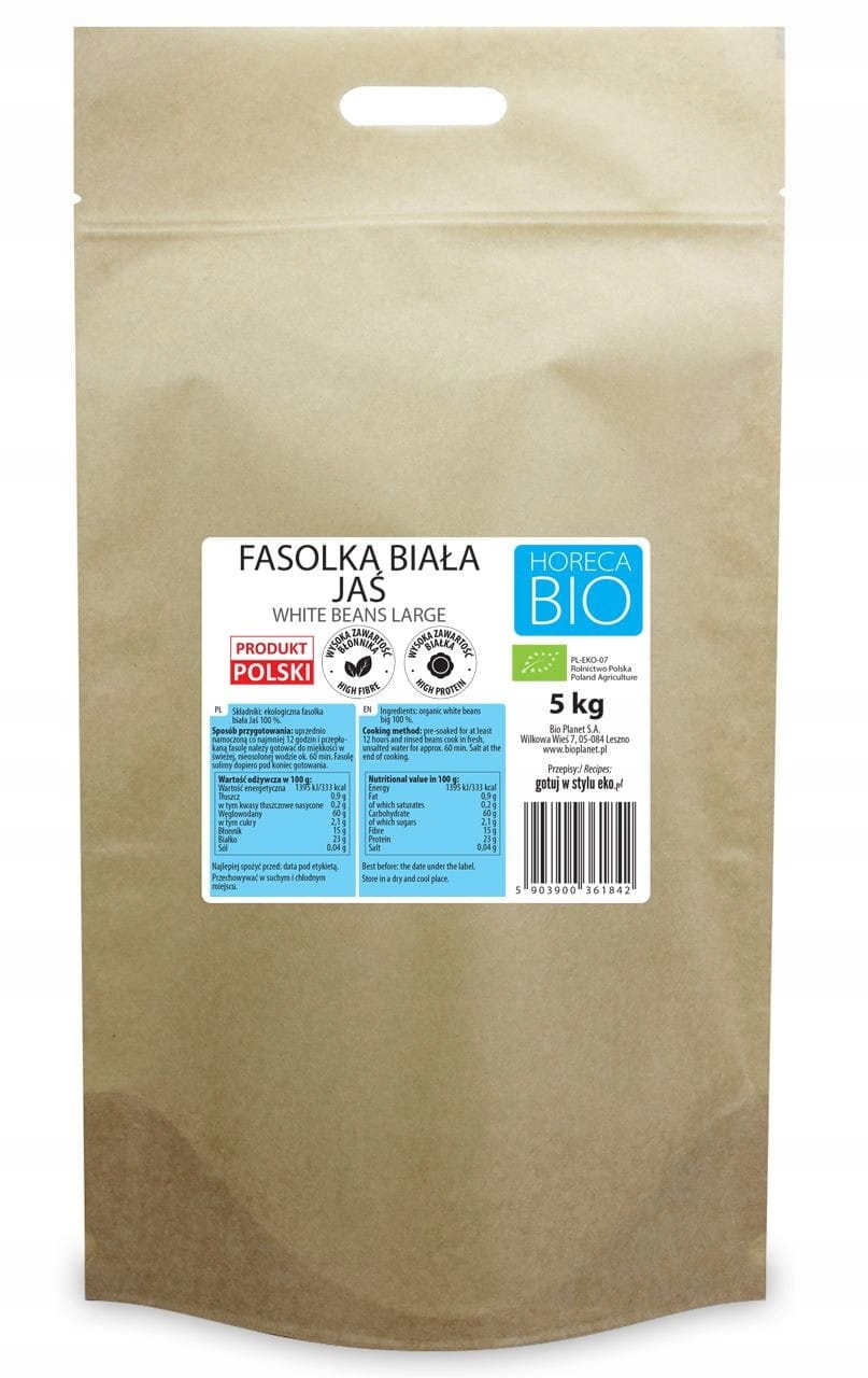 Levně 1X Horeca Fazole bílá jasanová Bio 5 kg