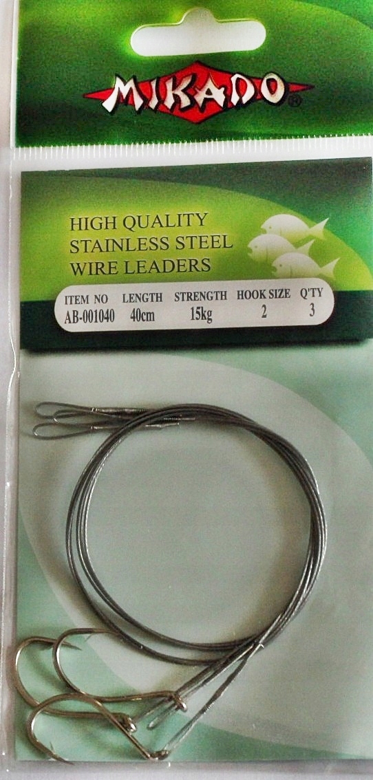 Mikado Przypony Silver Z Haczykami nr2 Z 40cm 15kg 3 Sztuki.