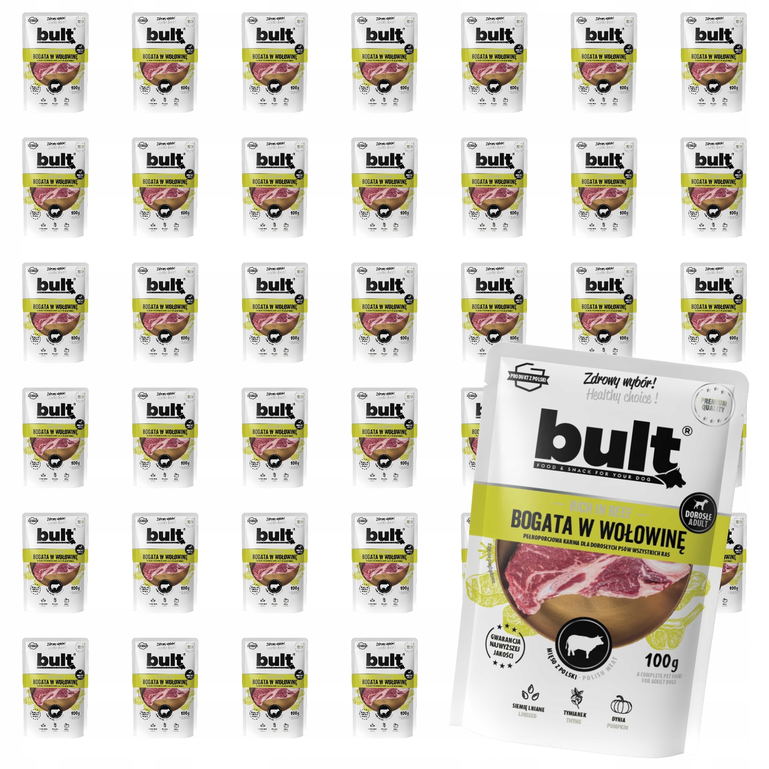 Levně Vlhké Krmivo Pro Psa Bult Sáček Mletý Bohatý Na Hovězí Maso Set 40x100G